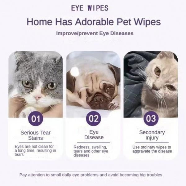 200 Pet Eye cleaning wipes Can , Tear Stain Remover