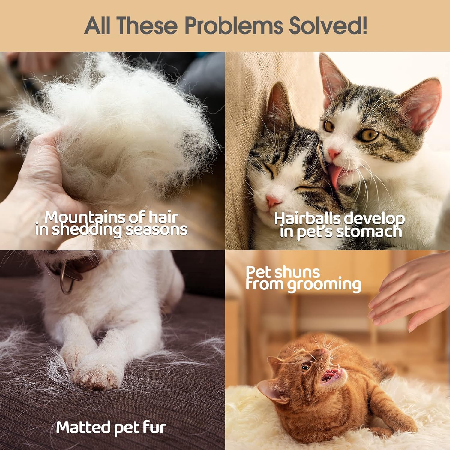Pet Grooming & Shedding Gloves (Dogs, Cats & Horses)