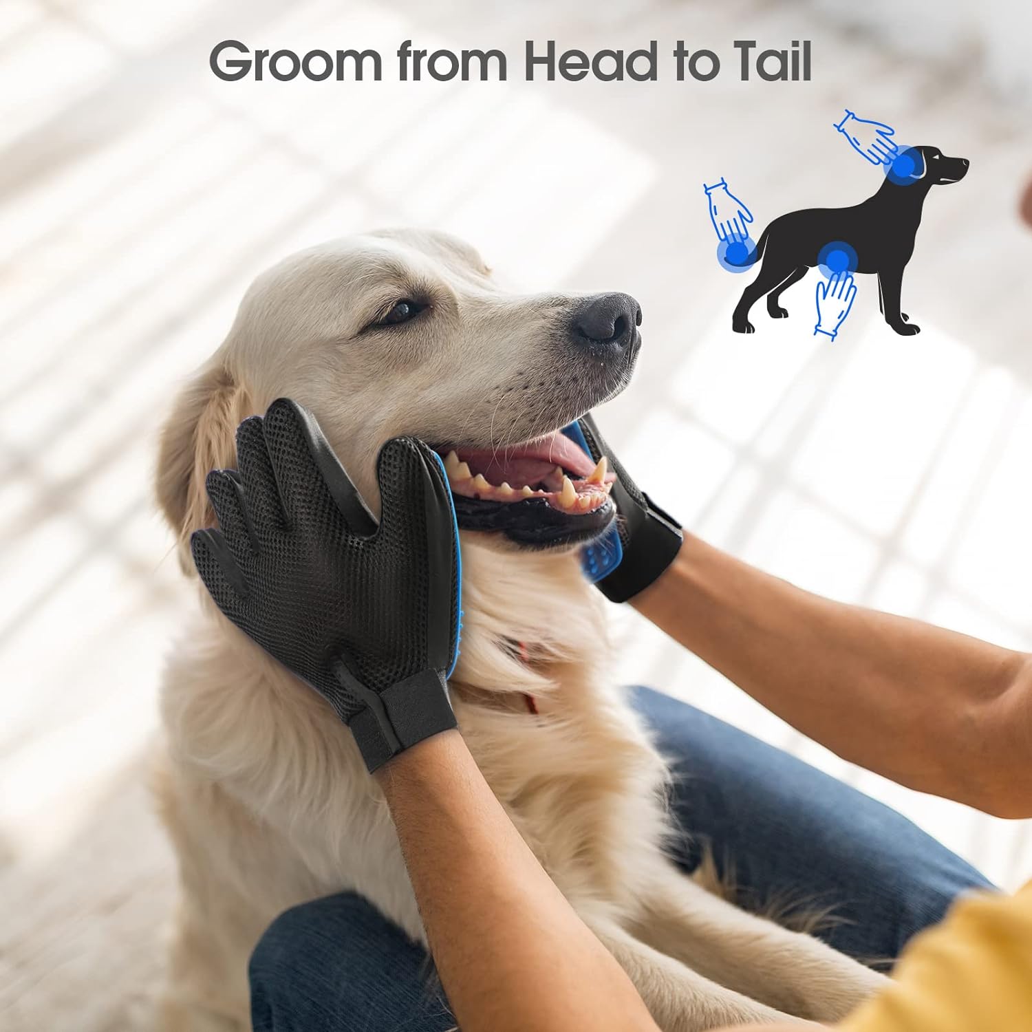 Pet Grooming & Shedding Gloves (Dogs, Cats & Horses)