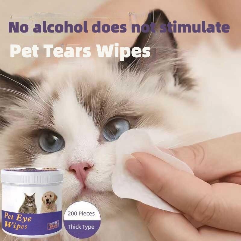 200 Pet Eye cleaning wipes Can , Tear Stain Remover