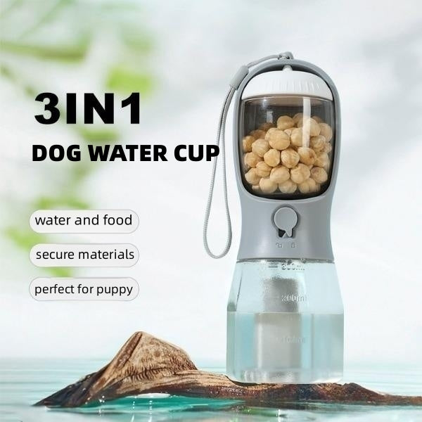 3-in-1 Portable Pet Cup (Water, Food & Waste Bags)