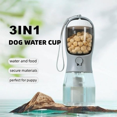 3-in-1 Portable Pet Cup (Water, Food & Waste Bags)